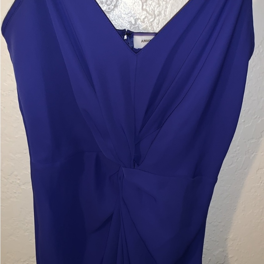 Amanda Uprichard Revolve Twist Front Maxi Dress Gown Cobalt Royal Nu Blue Size S - Picture 4 of 9